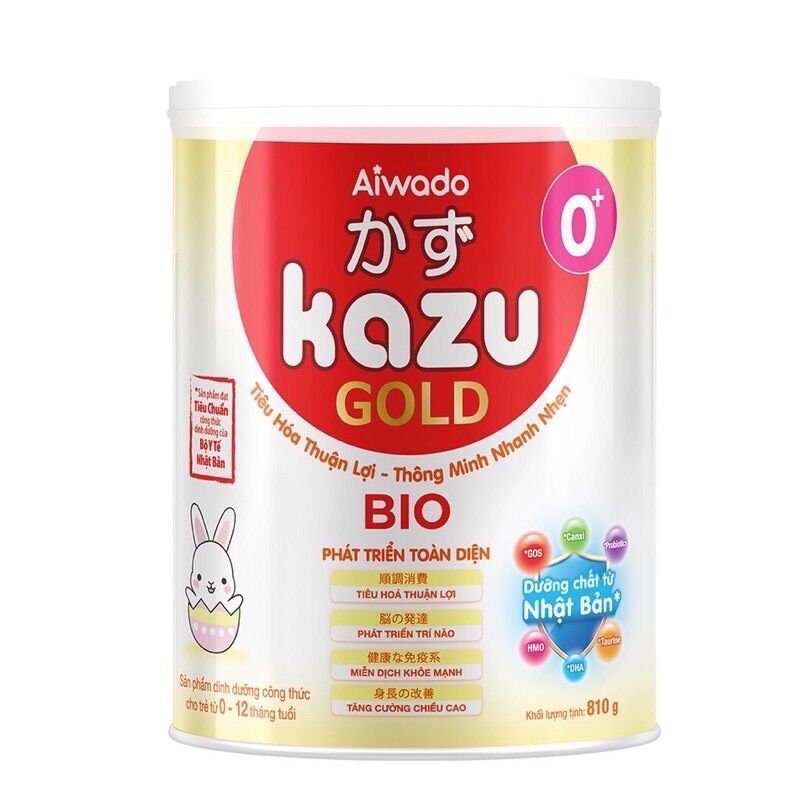Sữa bột kazu BIO Gold số 0+, 1+, 2+ 810g