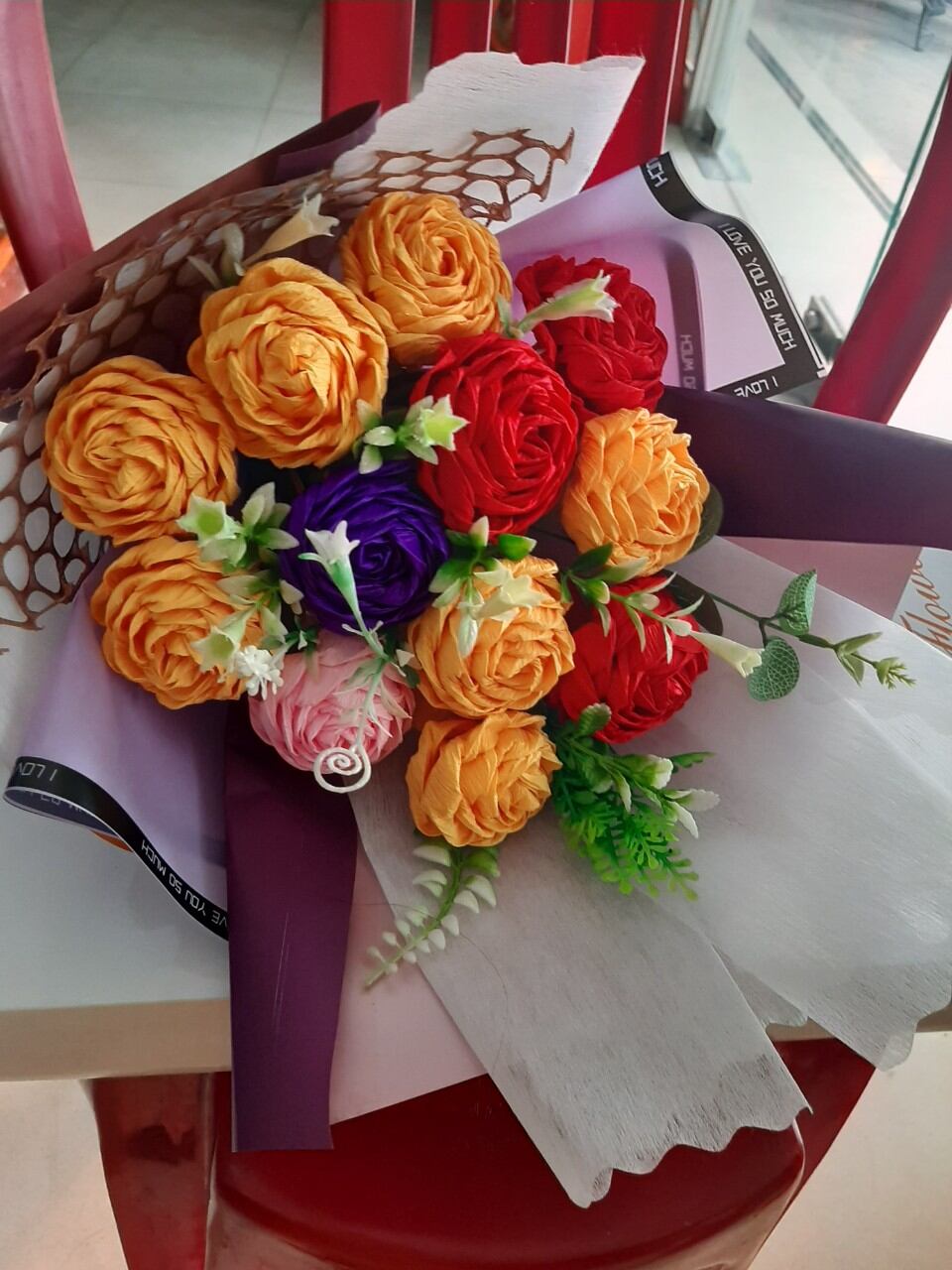 bó hoa giấy nhún 12b