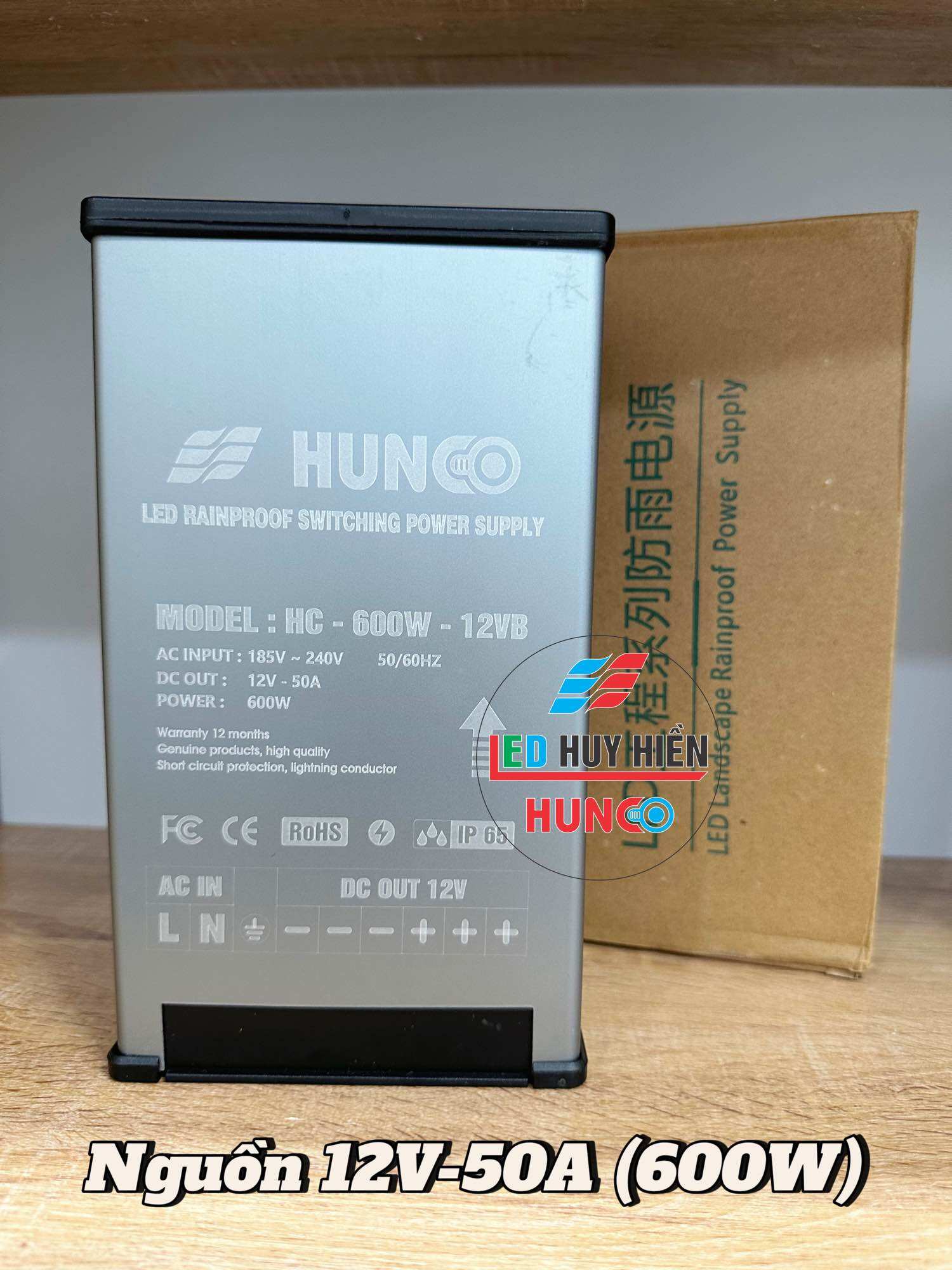 Nguồn Led 12V 50a  600W ngoài trời vỏ nhôm Nguồn Led 12V50A ngoài trời