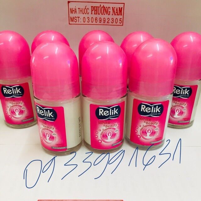 Lăn khử mùi Relik trắng mịn khô thoáng-chai 25ml