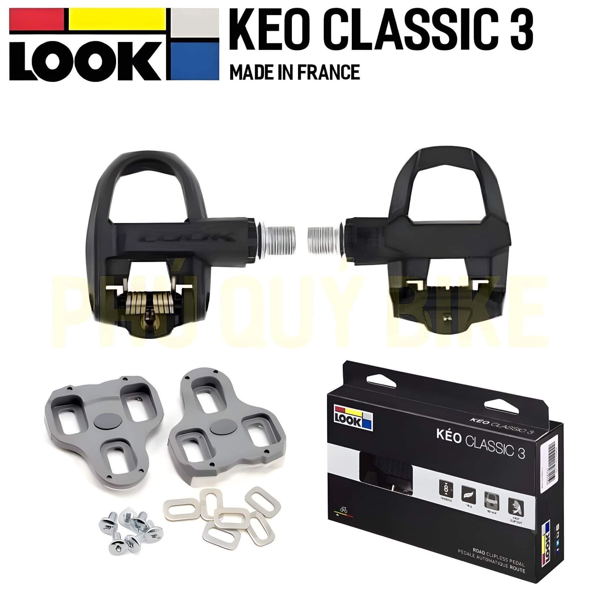 LOOK Pedals Kéo 3 Classic Kèm Can Cá Đầy Đủ FULL SET
