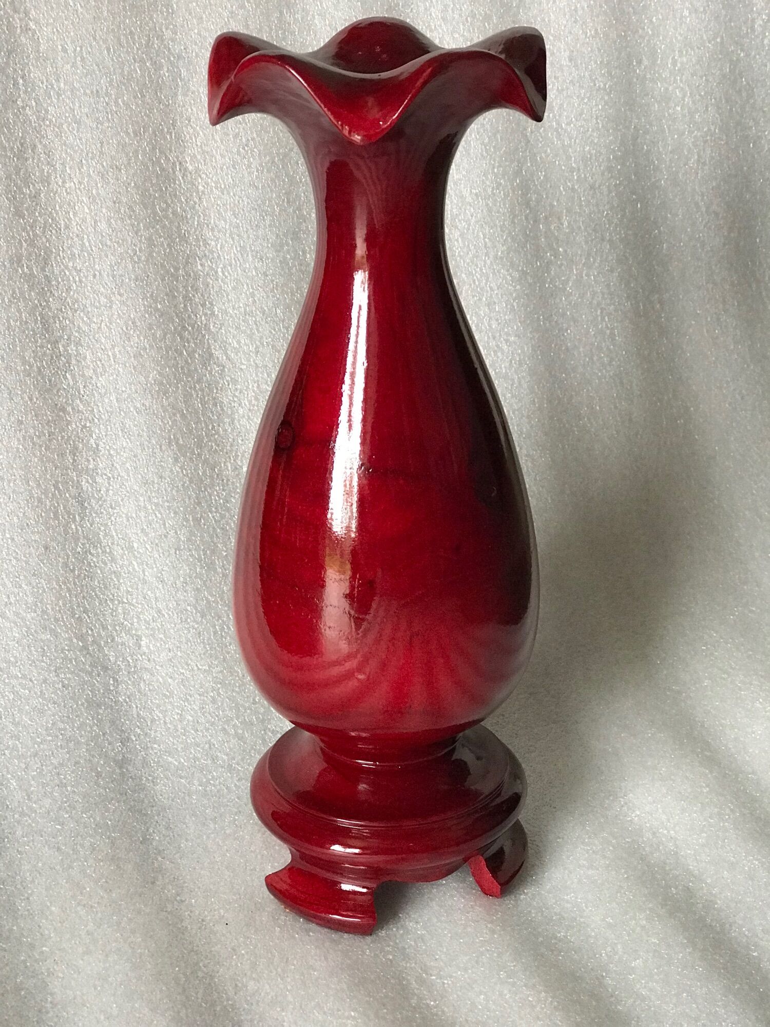 Một đôi bình hoa gỗ đẹp kt’9cm *30cm