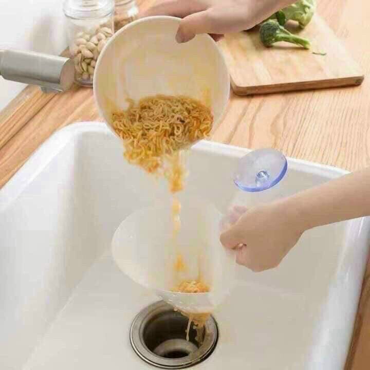 Phễu lọc rác thông minh - khay lọc rác bồn rửa bát kèm để đồ đa năng khay nhựa lọc rác - lọc rác inox