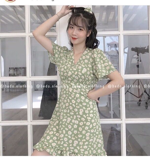 ĐẦM 2 DÂY HOA CÚC PHỐI REN ❄️( Có ảnh thật)