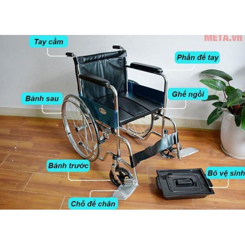 [Chính hãng, sẵn hàng] Xe lăn có Bô vệ sinh cao cấp Lucass X8