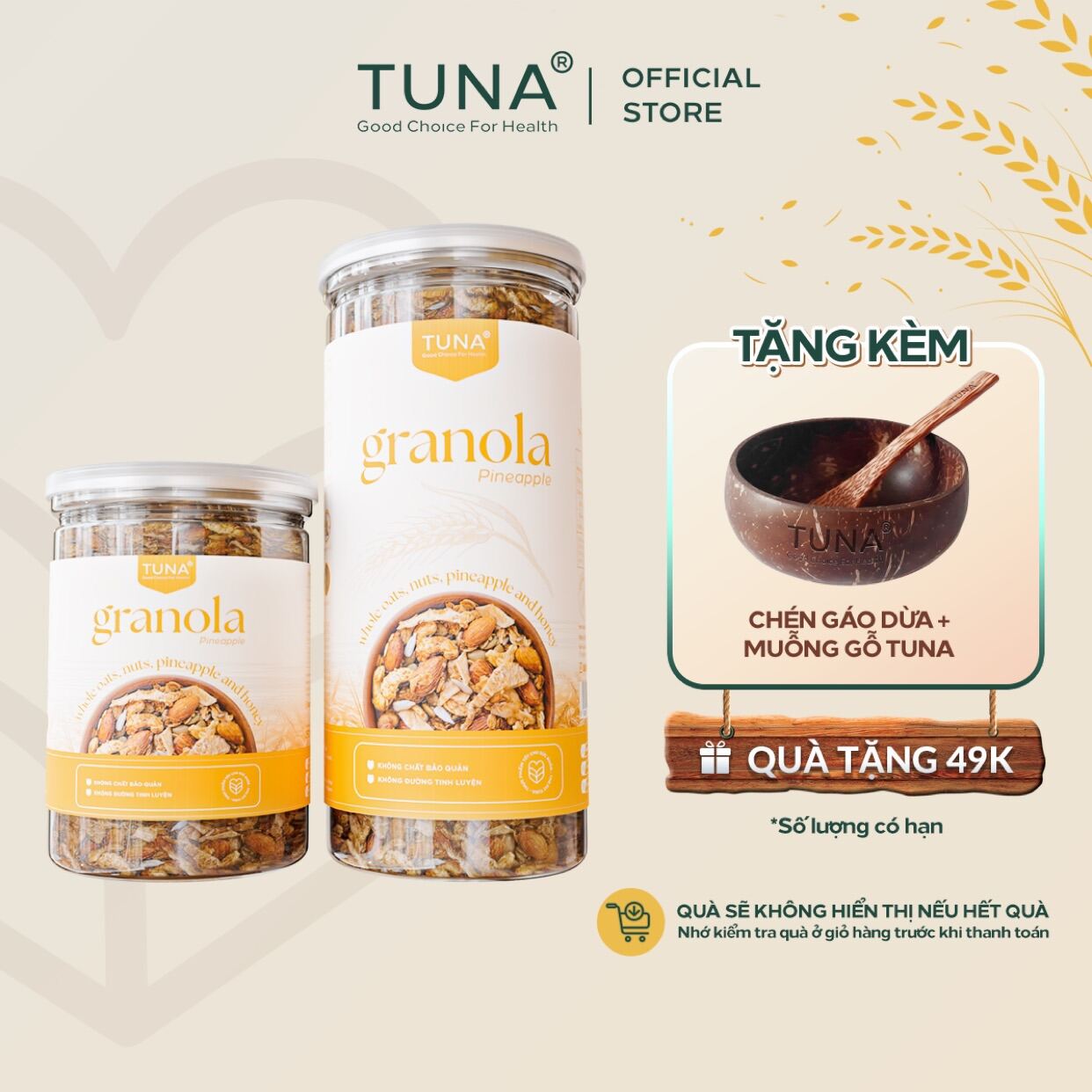 Granola ngũ cốc ăn kiêng không đường vị dứa by tuna - ảnh sản phẩm 1