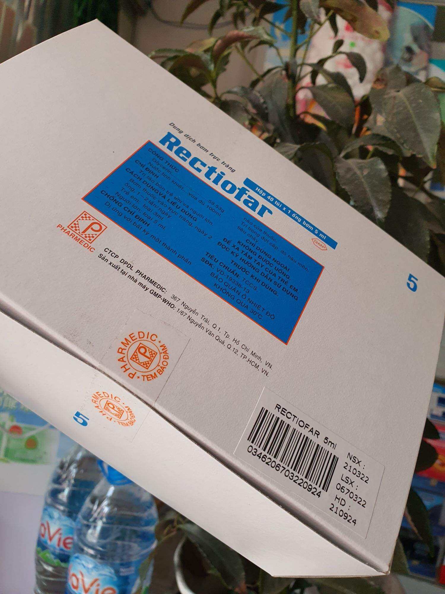 Nguyên hộp ống bơm đi cầu táo bón người lớn và trẻ em Rectiofar - Đông Anh Pharmart