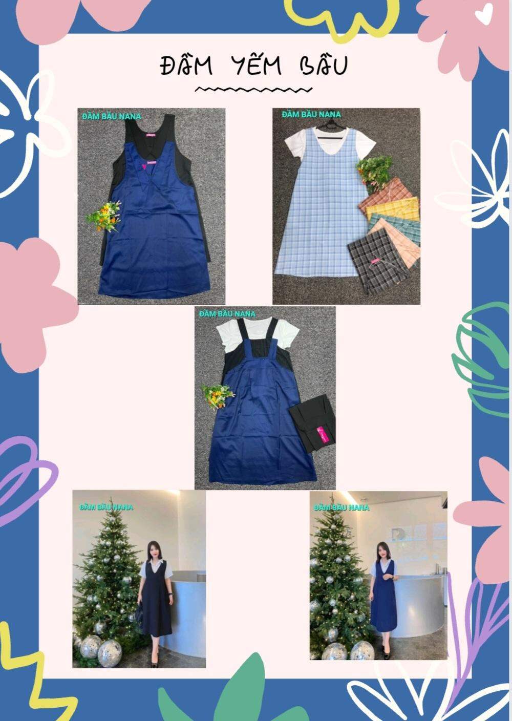 Đầm yếm bầu  công sở "Không kèm áo in ( Nhiều mẫu )