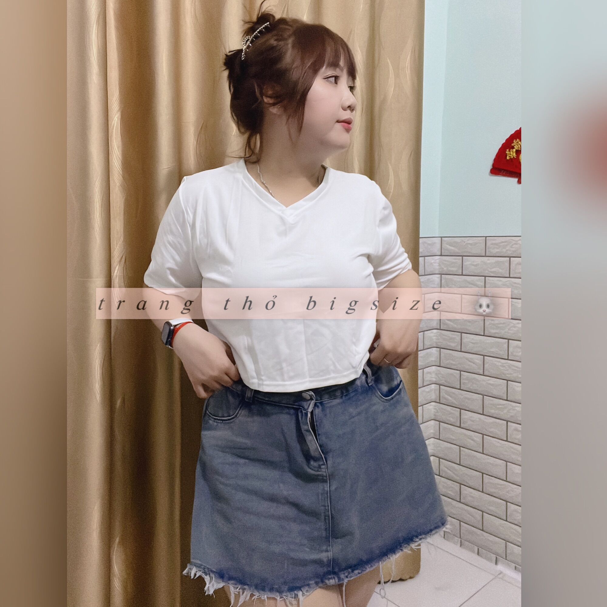 Áo Thun Cổ Tim Croptop Bigsize