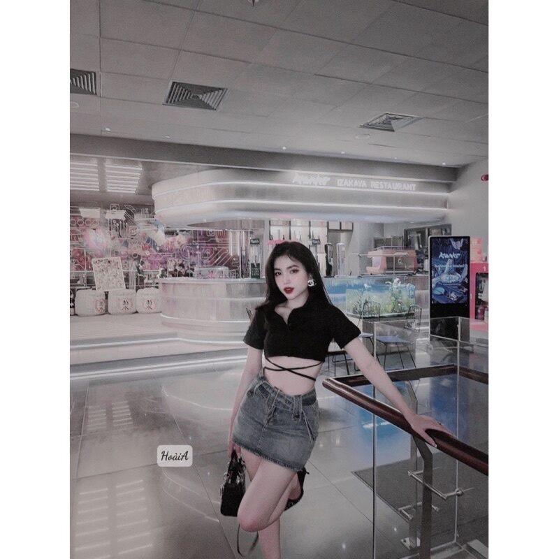 ÁO SOMI FORM CROPTOP CÓ DÂY SMQE