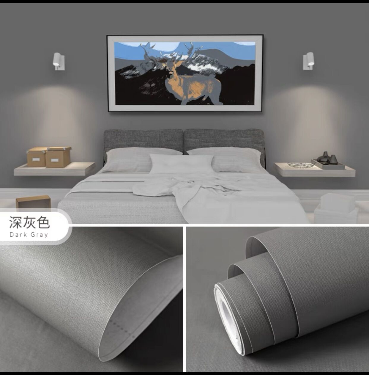 Giấy dán tường trơn pastel _10m decal giấy dán tường sẵn keo 10m*45cm