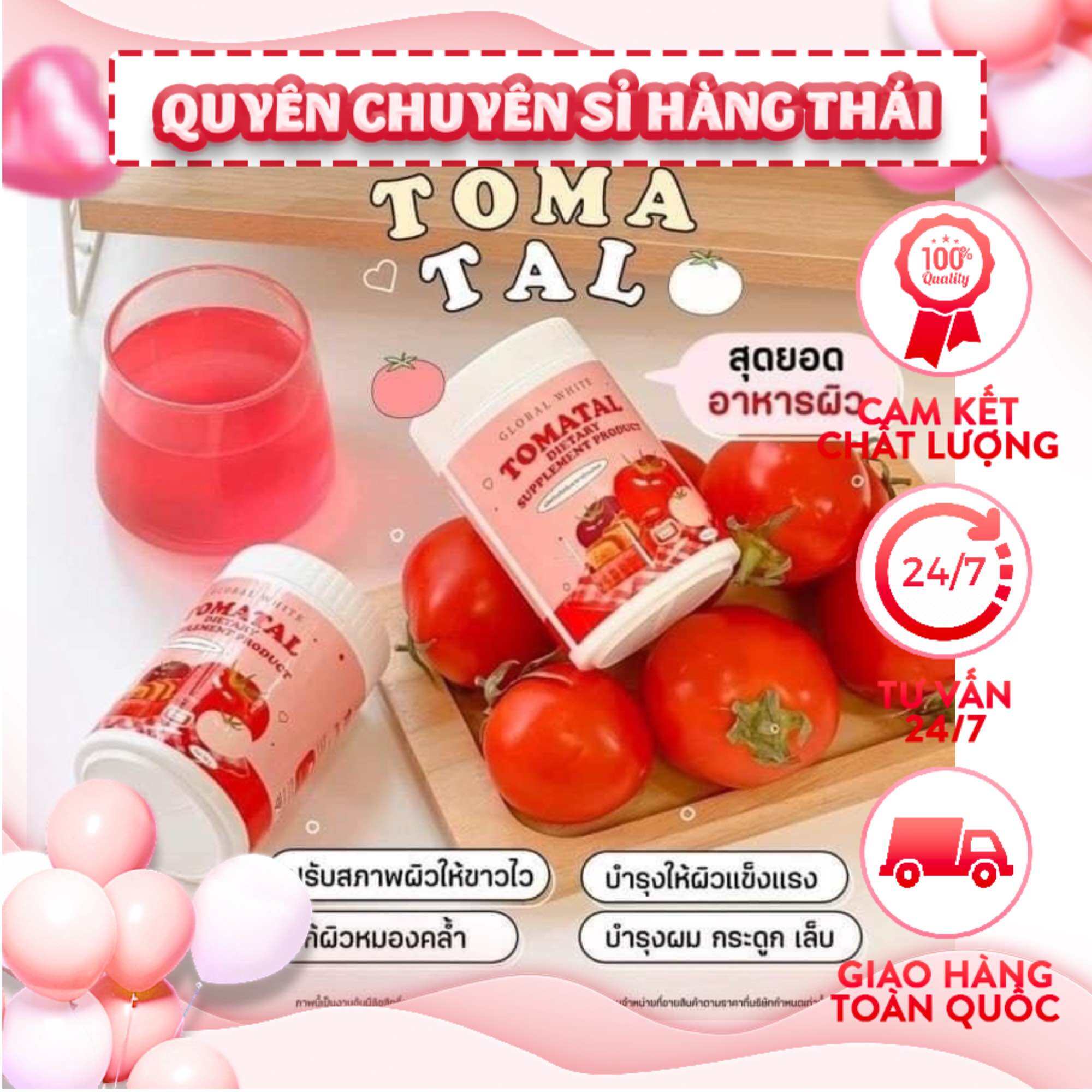 Bột trắng da collagen cà chua tomatal thái lan