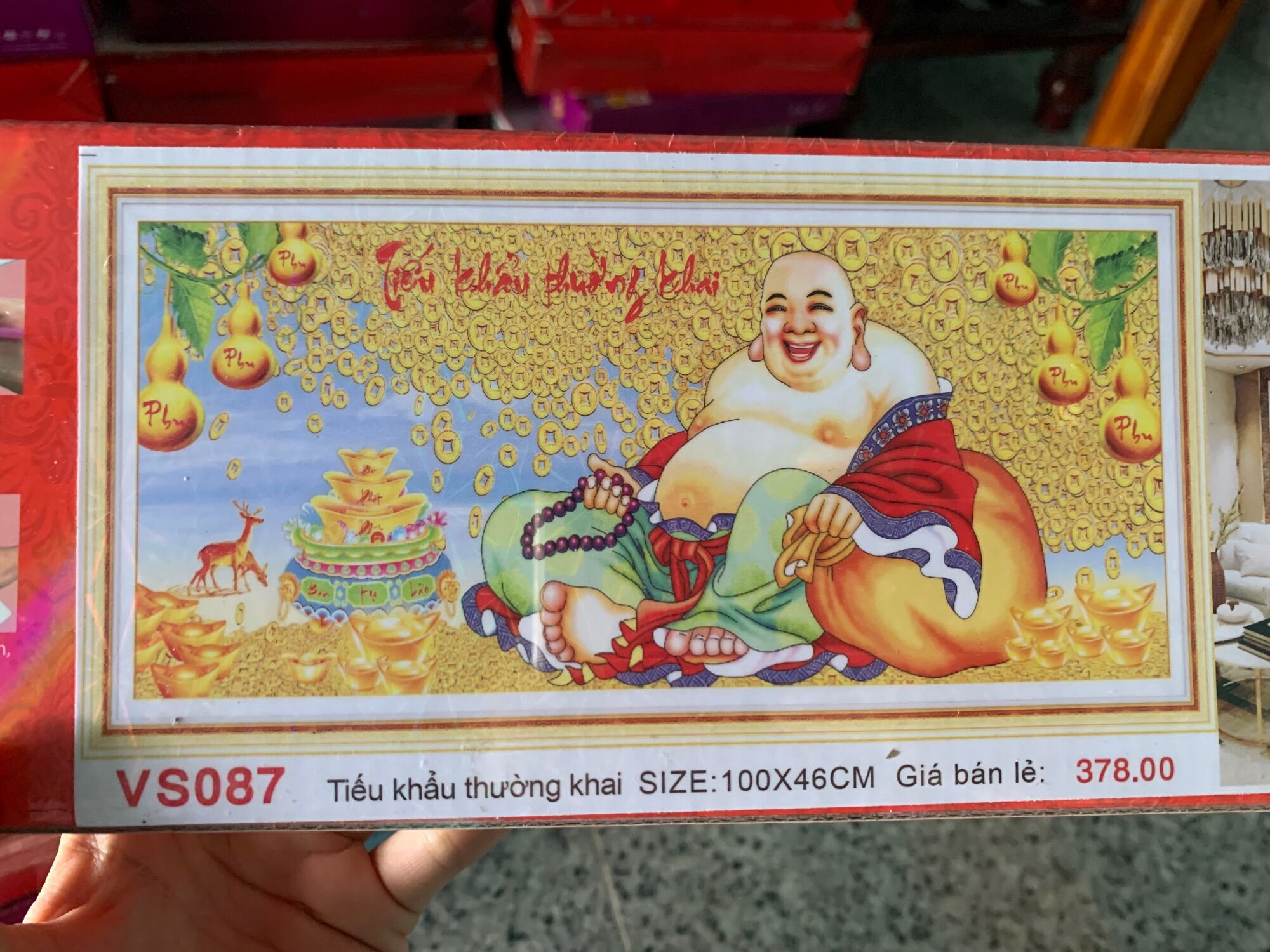 Tranh đính đá phật di lạc vs087 kt 100x46cm