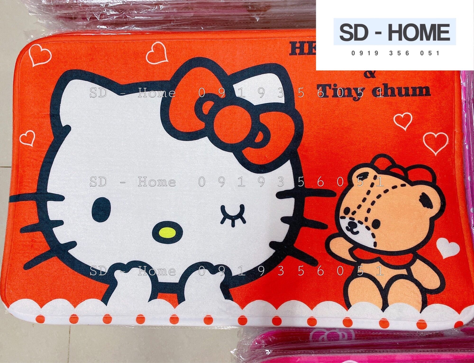 Thảm Dậm Chân Kitty Vuông siêu xinh
