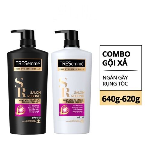 Combo gội 640g + xả 620g tresemmé keratin smooth tinh dầu argan và keratin7