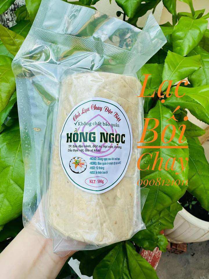 500g CHẢ LỤA CHAY ĐẶC BIỆT HỒNG NGỌC/THC LẠC BỐI/hàng lạnh ship trong kv TPHCM