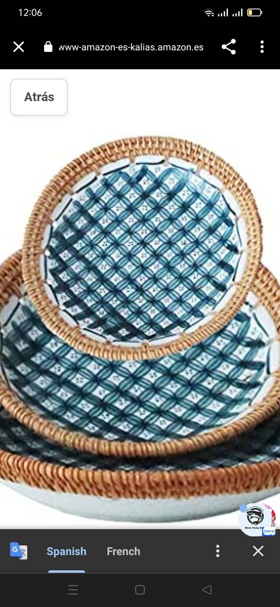 Đĩa sứ viền mây tự nhiên hình tròn