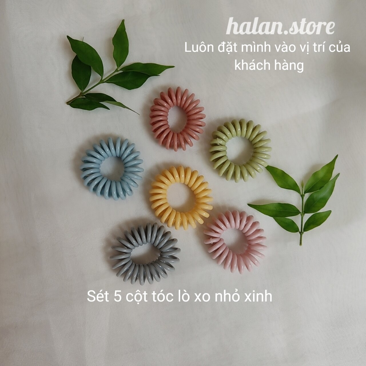 Cột tóc lò xo,sét 5 cột tóc lò xo nhiều màu nhỏ xinh