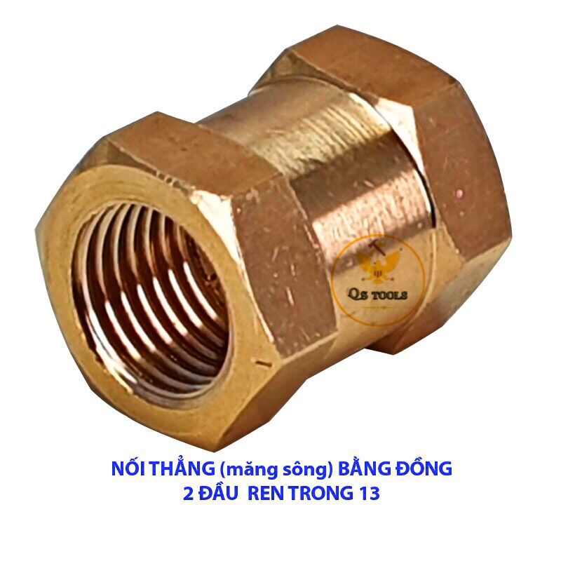 Nối đồng 2 đầu ren trong 13,17mm