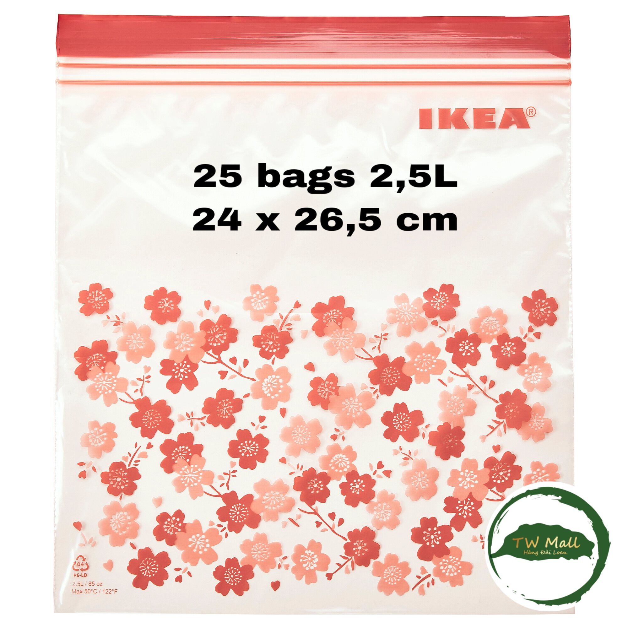 Hộp 25 túi zip lock ikea istad - tw mall