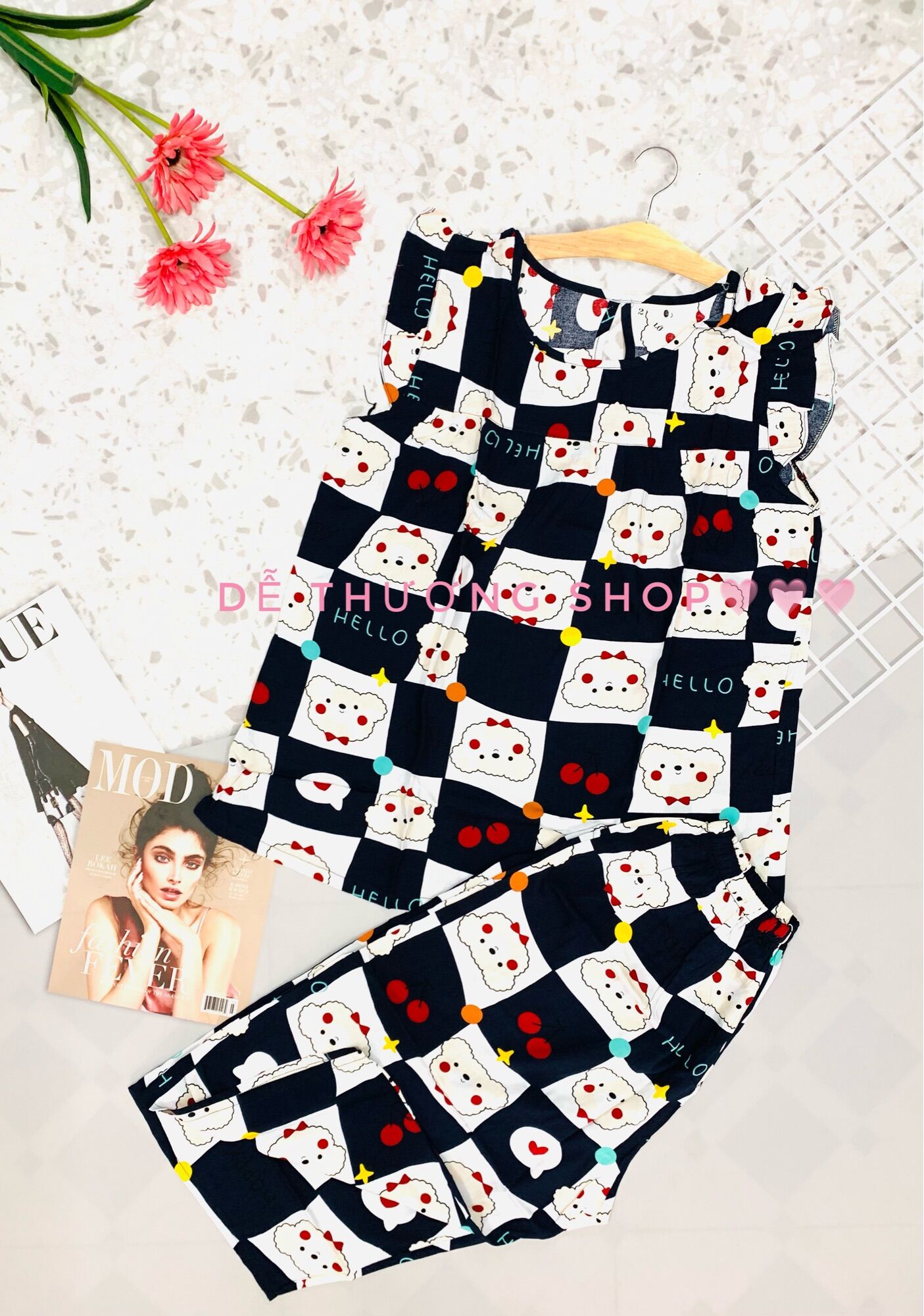 [HCM]Đồ bộ lửng mặc nhà tôn lanh size 2XL từ 53-60kg