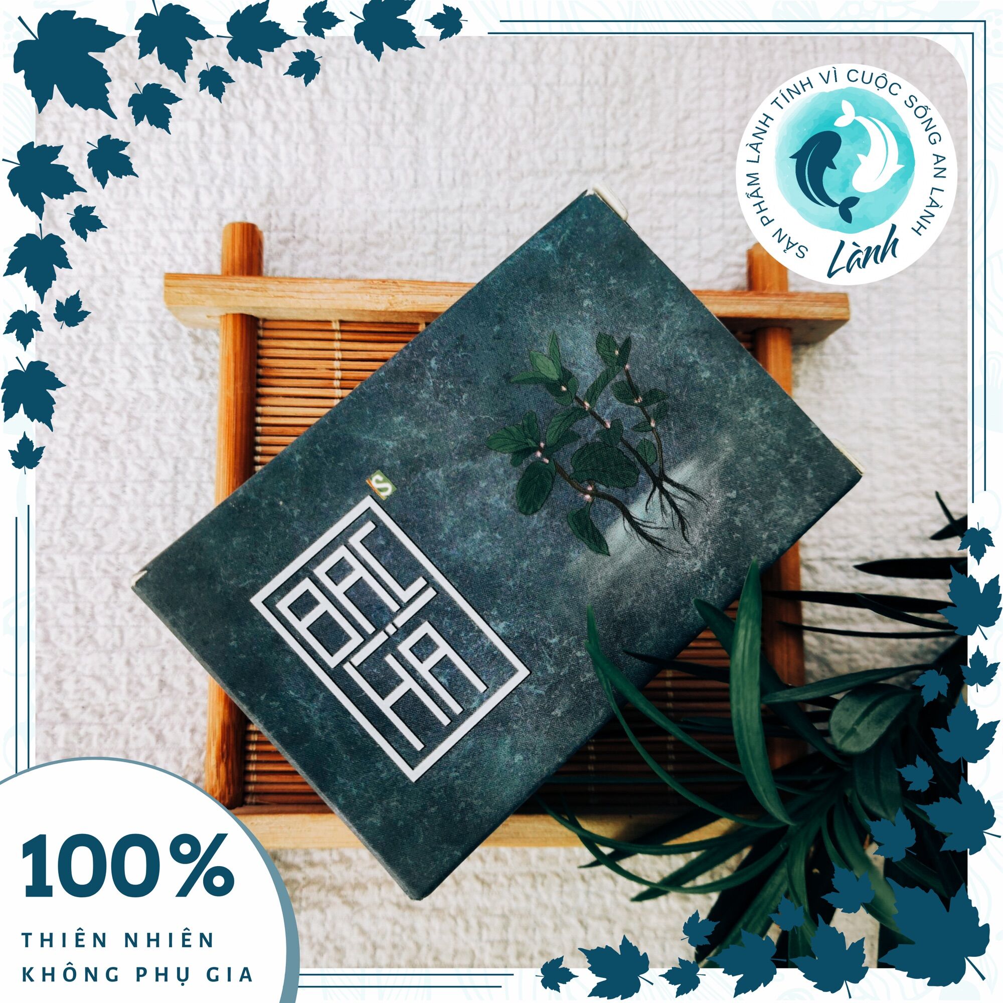 Xà phòng Sinh Dược Bạc Hà 100gr (Xà bông handmade thảo dược thiên nhiên) - Lành Shop