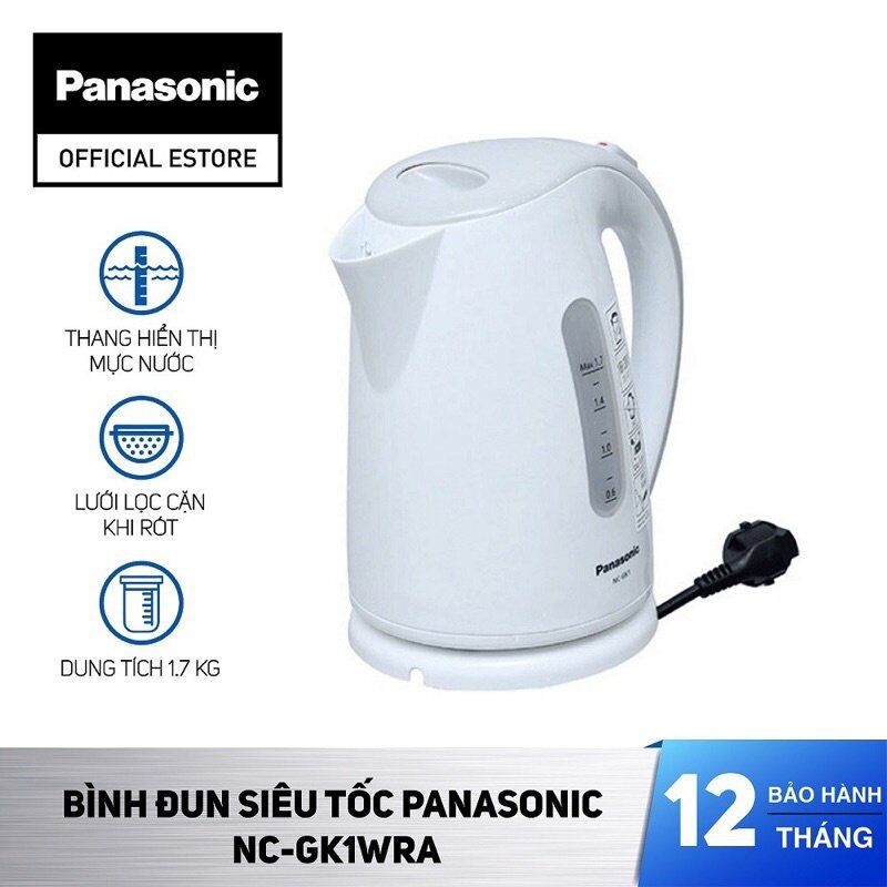 Bình đun siêu tốc panasonic 1.7 lít nc-gk1wra