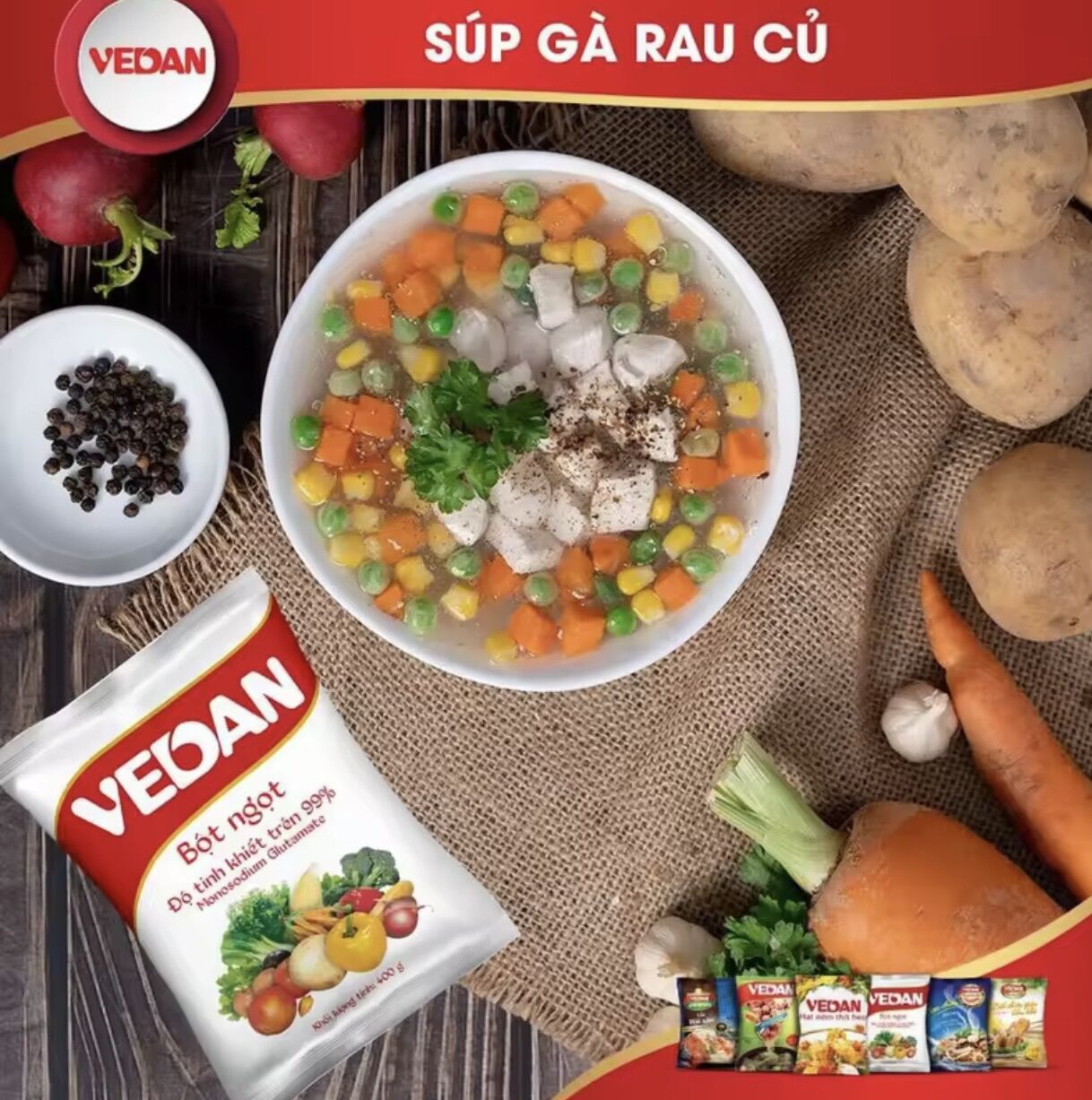 Bột ngọt Vedan hạt lớn gói 1kg