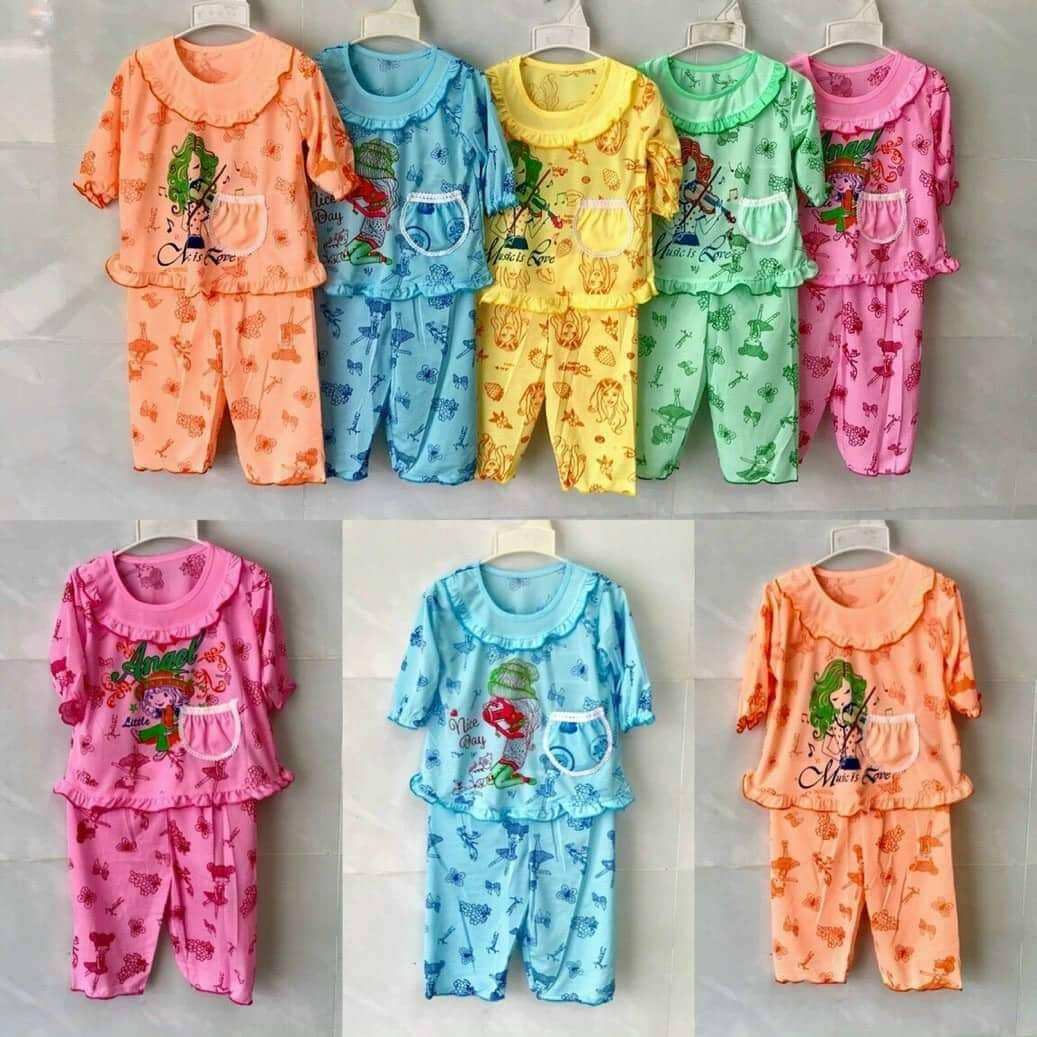 Sét 5 bộ thun bé gái 8-13kg