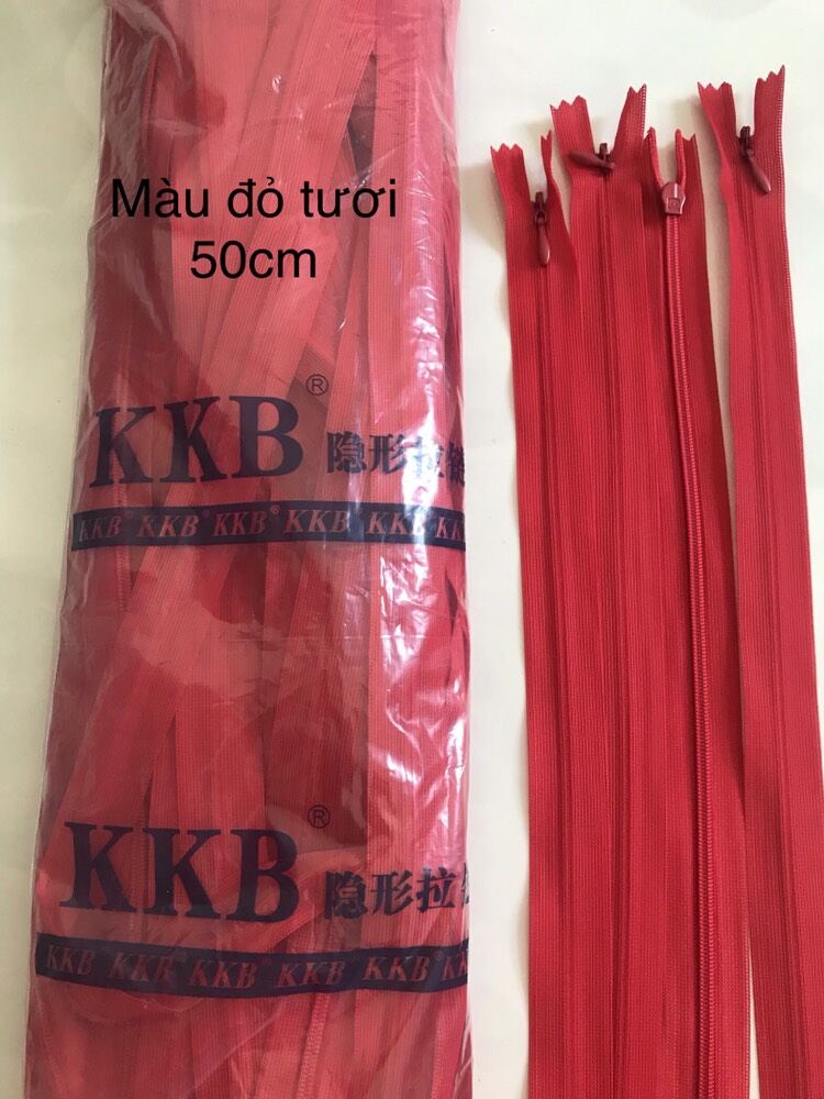 Dây kéo giọt lệ (giọt mưa), size 50cm, compo 5 sợi