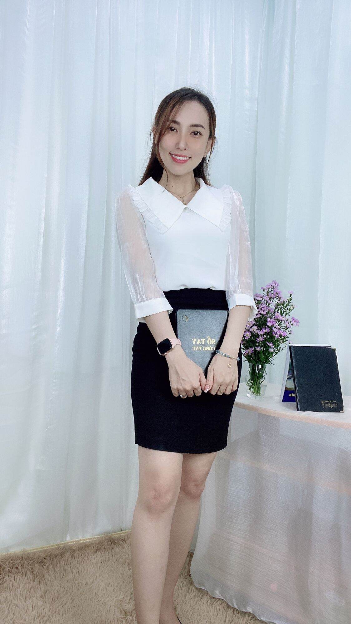 Áo kiểu nữ - công sở đẹp - áo cổ dún bèo tay lỡ -