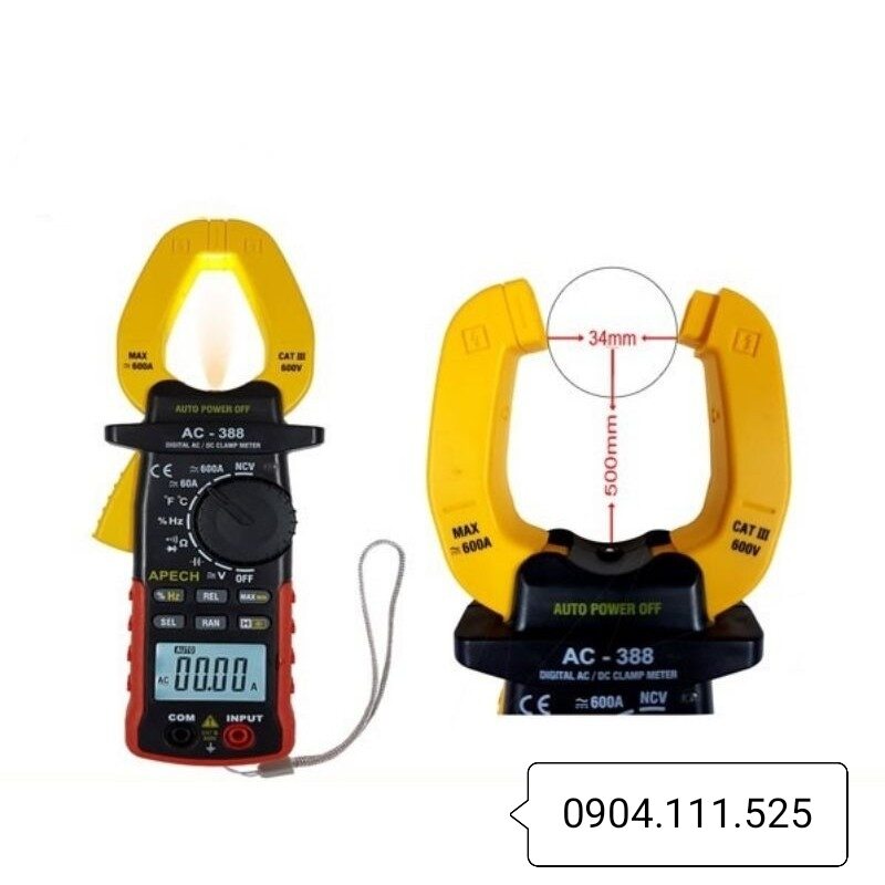[HCM]Ampe kìm đo dòng AC/DC APECH AC-388 (600A)