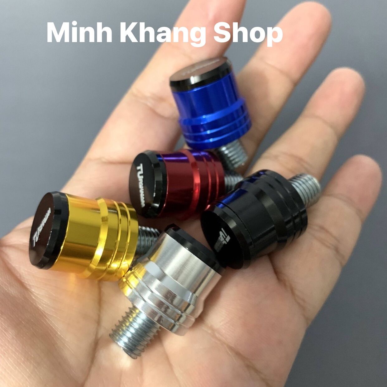 Ốc bít chân gương xe máy nhôm cnc bền màu 10li