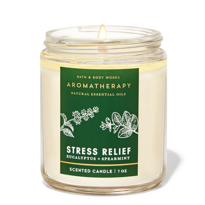 Nến thơm 1 tim thư giãn Bath & Body Works Aromatherapy Stress Relief Eucalyptus Spearmint 198g