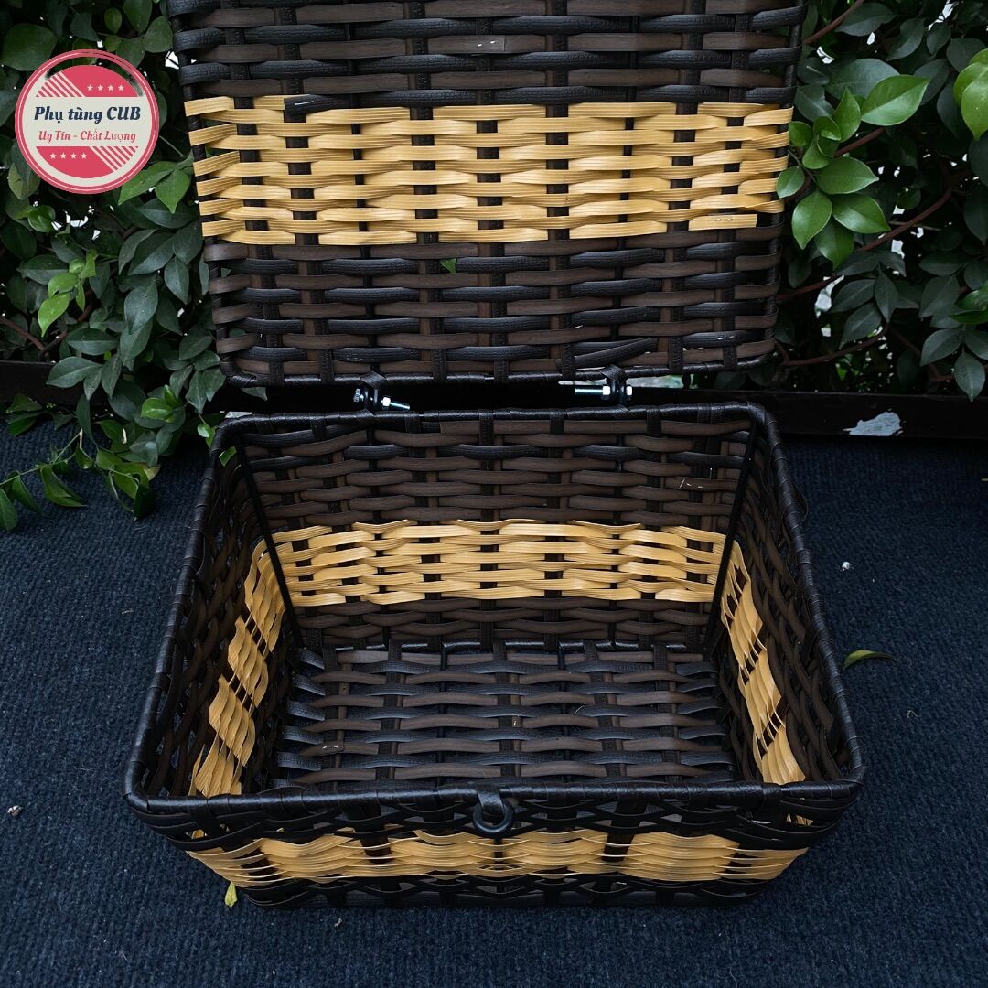 Rổ mây gắn xe cub ( đầy đủ phụ kiện gắn xe )
