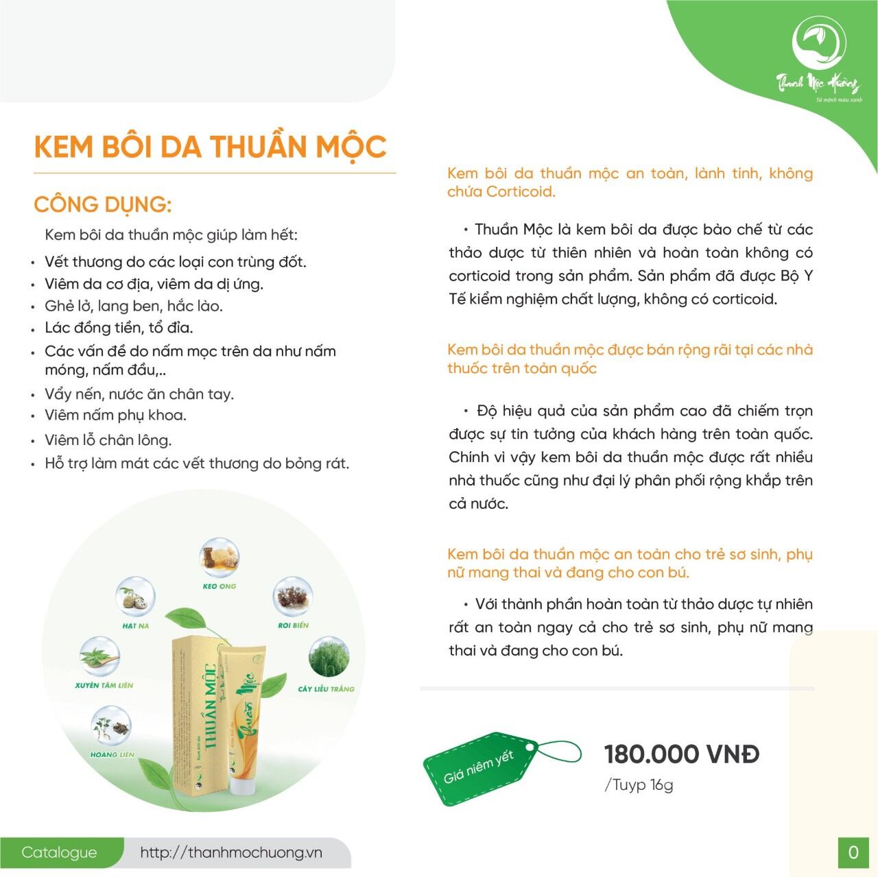 Kem bôi da Thuần Mộc Thanh Mộc HƯơng