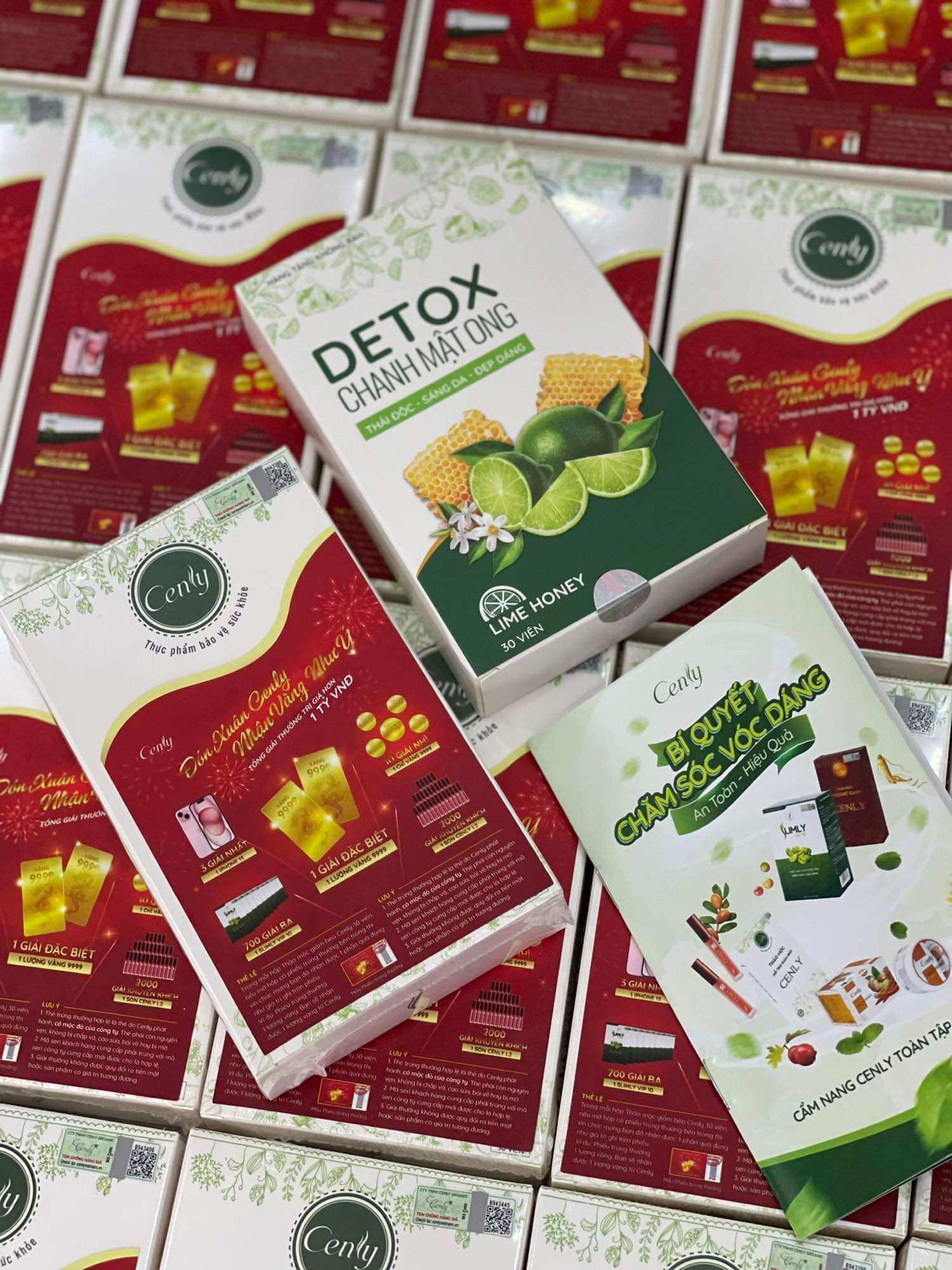 Combo giảm cân CENLY detox chanh mật ong kèm thẻ cào may mắn