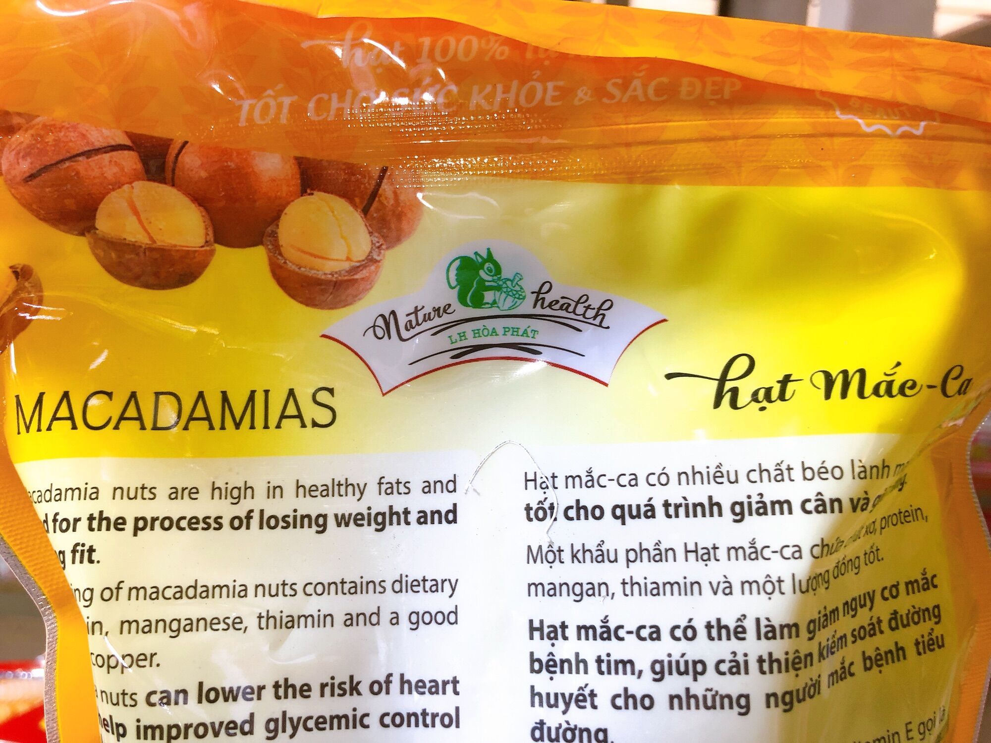 Hạt macca, mắc ca túi 500 gram, Macadamine LH Hoà Phát