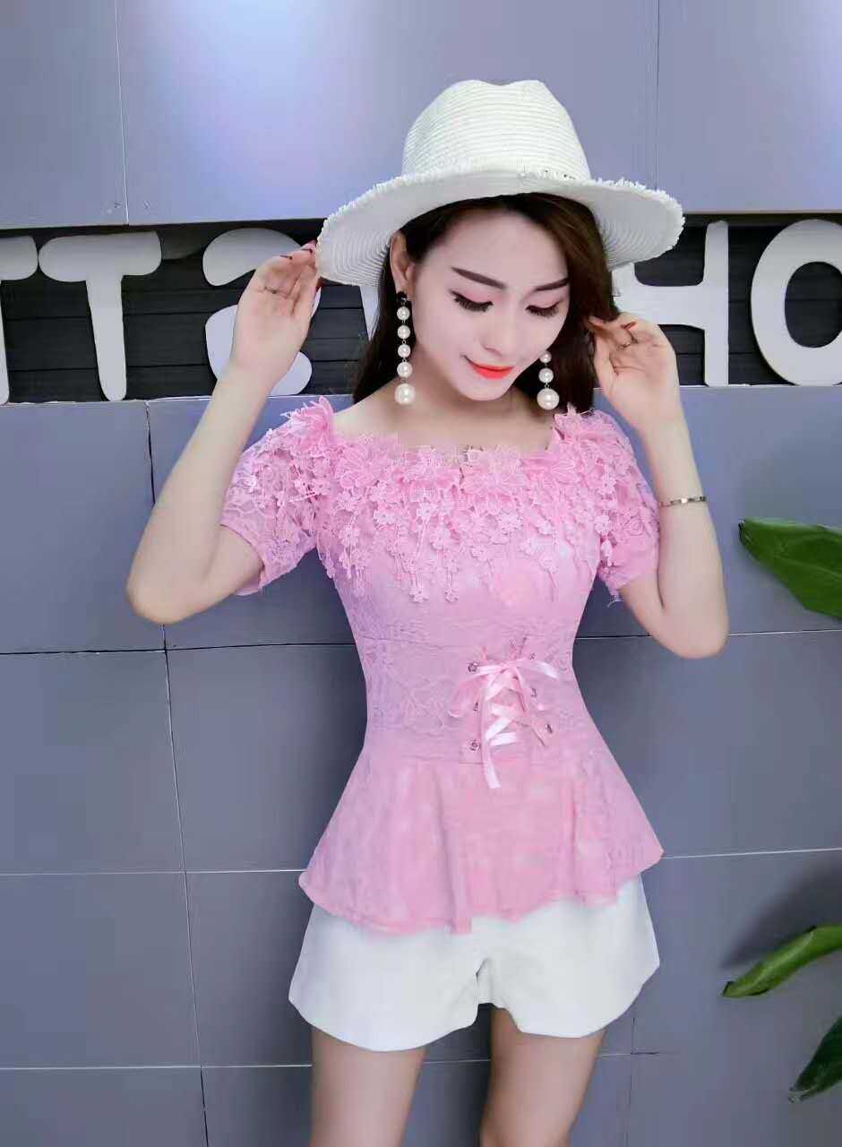 2020 Autumn Clothing New Women's Clothing Collar Sweet High Waist restonic shan Hollow Female Ruffled Waist-Controlled Long Sleeves Shirt