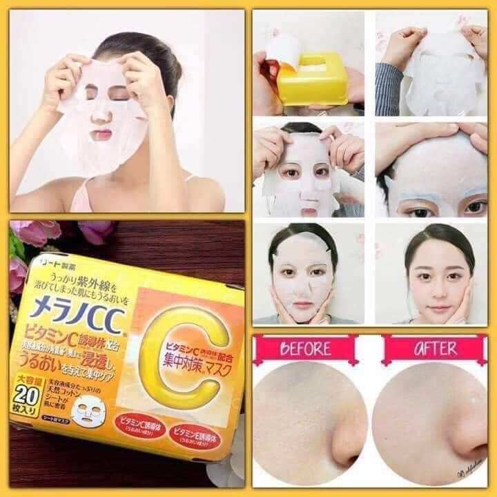 MẶT NẠ CC MELANO DƯỠNG TRẮNG, GIÚP LÀM MỜ THÂM NÁM TÚI 28 MIẾNG