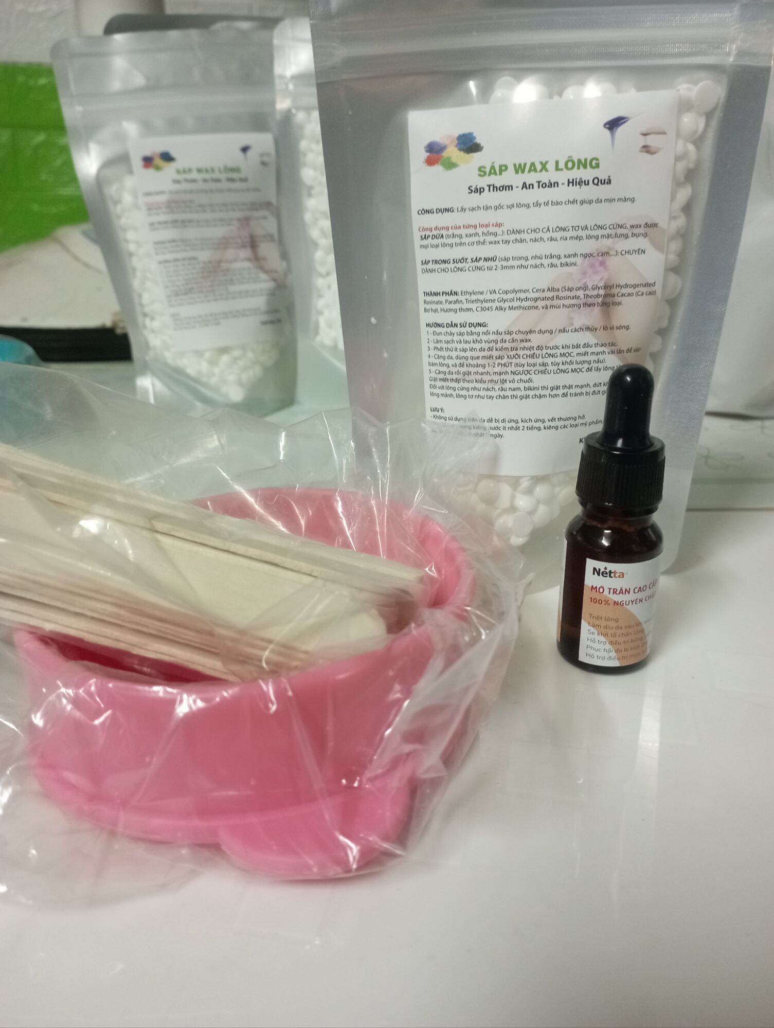 combo sáp wax lông dùa