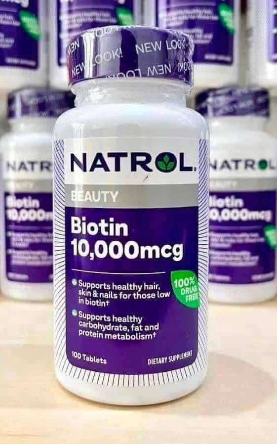 Biotin - viên uống mọc tóc của mỹ - đẹp da natrol biotin 10.000mcg