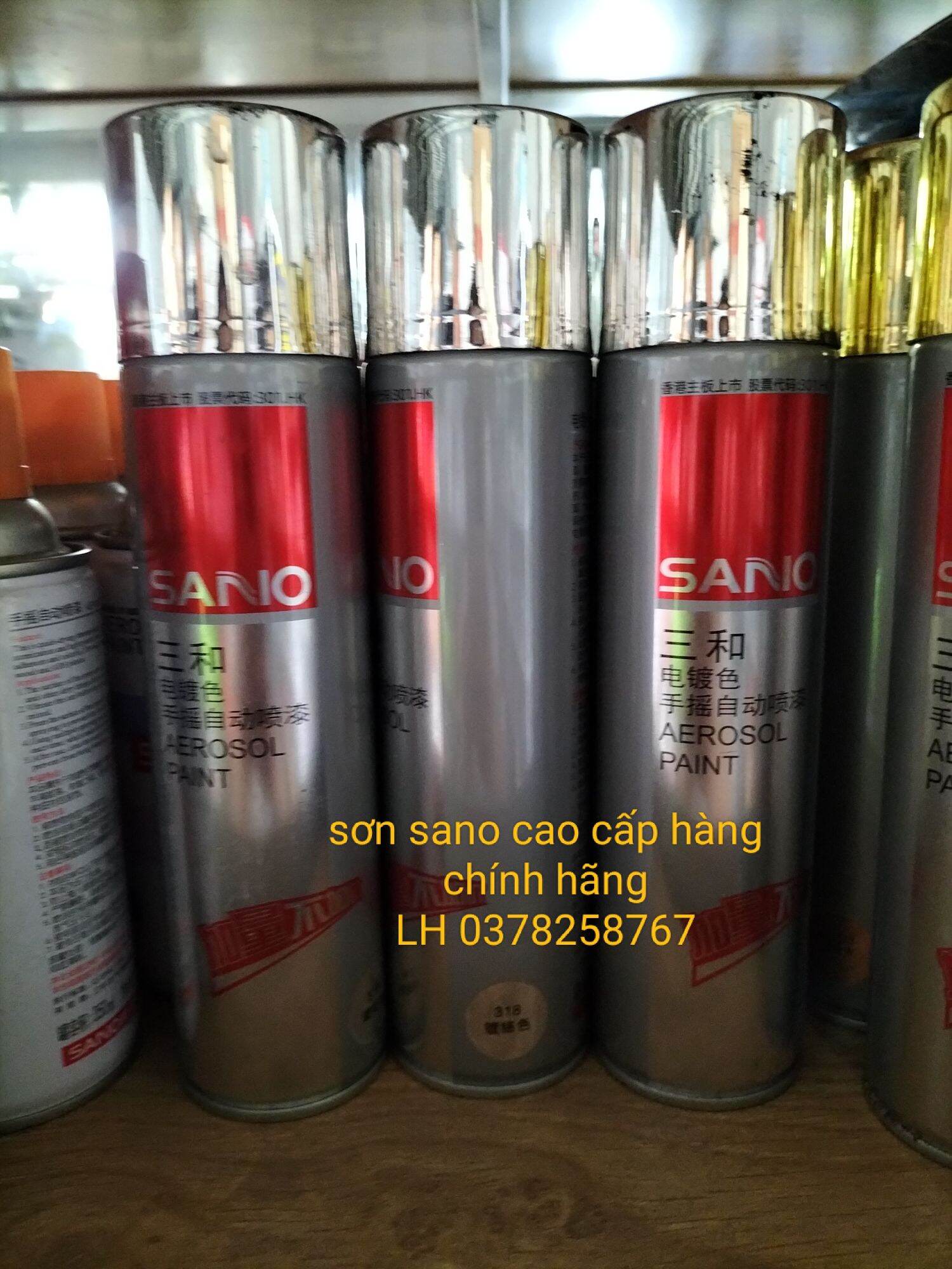 sơn xịt sano mạ vàng 319