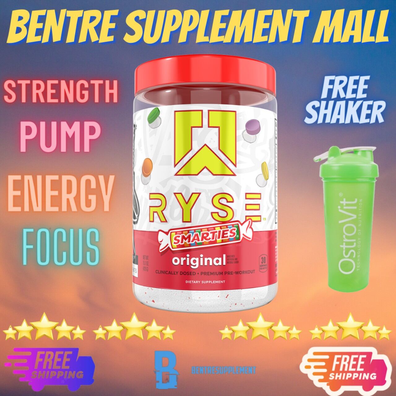 Ryse smarties loaded pre-workout tăng sức mạnh cực đỉnh 30 servings