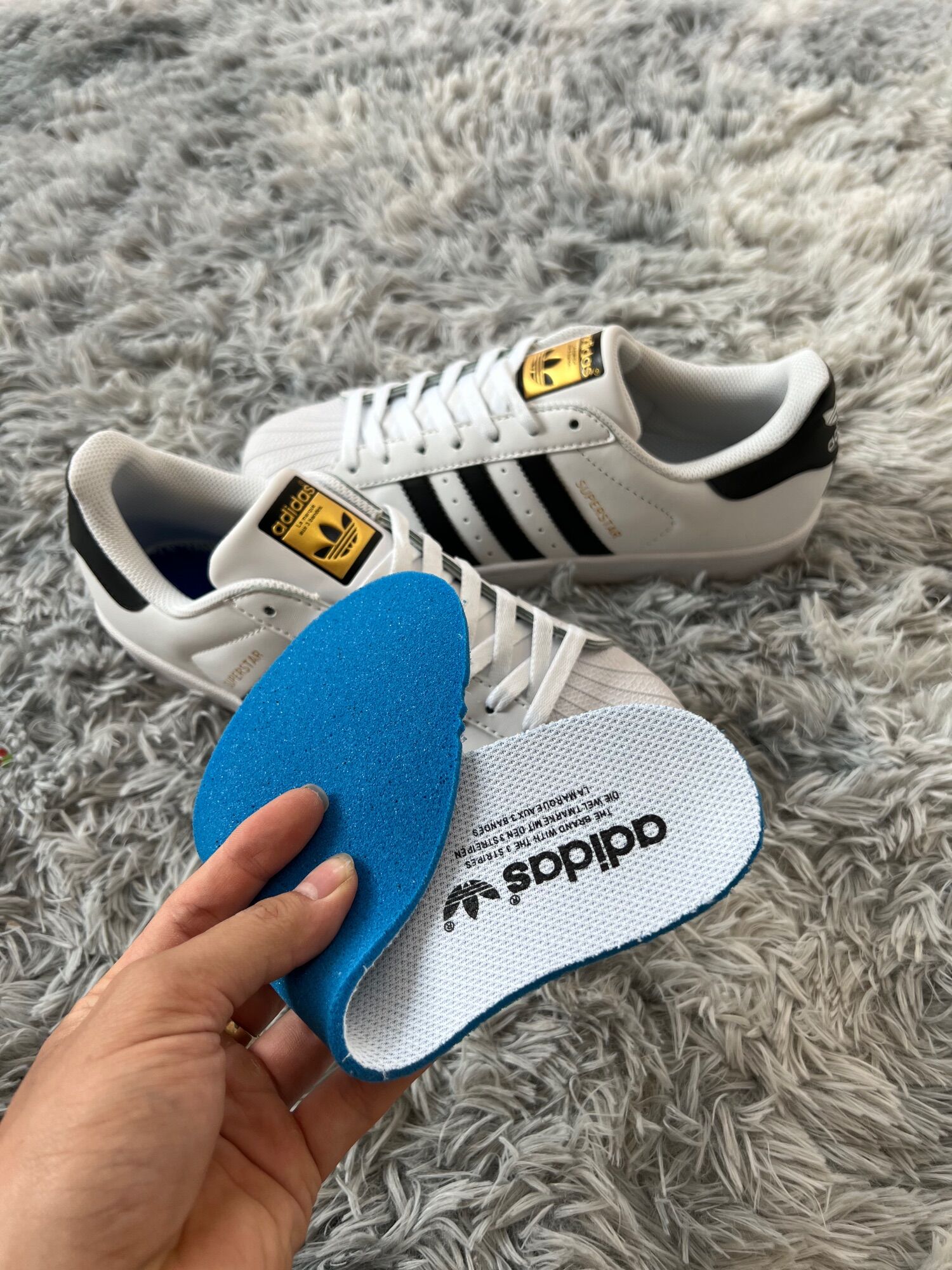 (Ảnh thật + freeship) Giày thể thao Superstar sò tem vàng (fullbox)