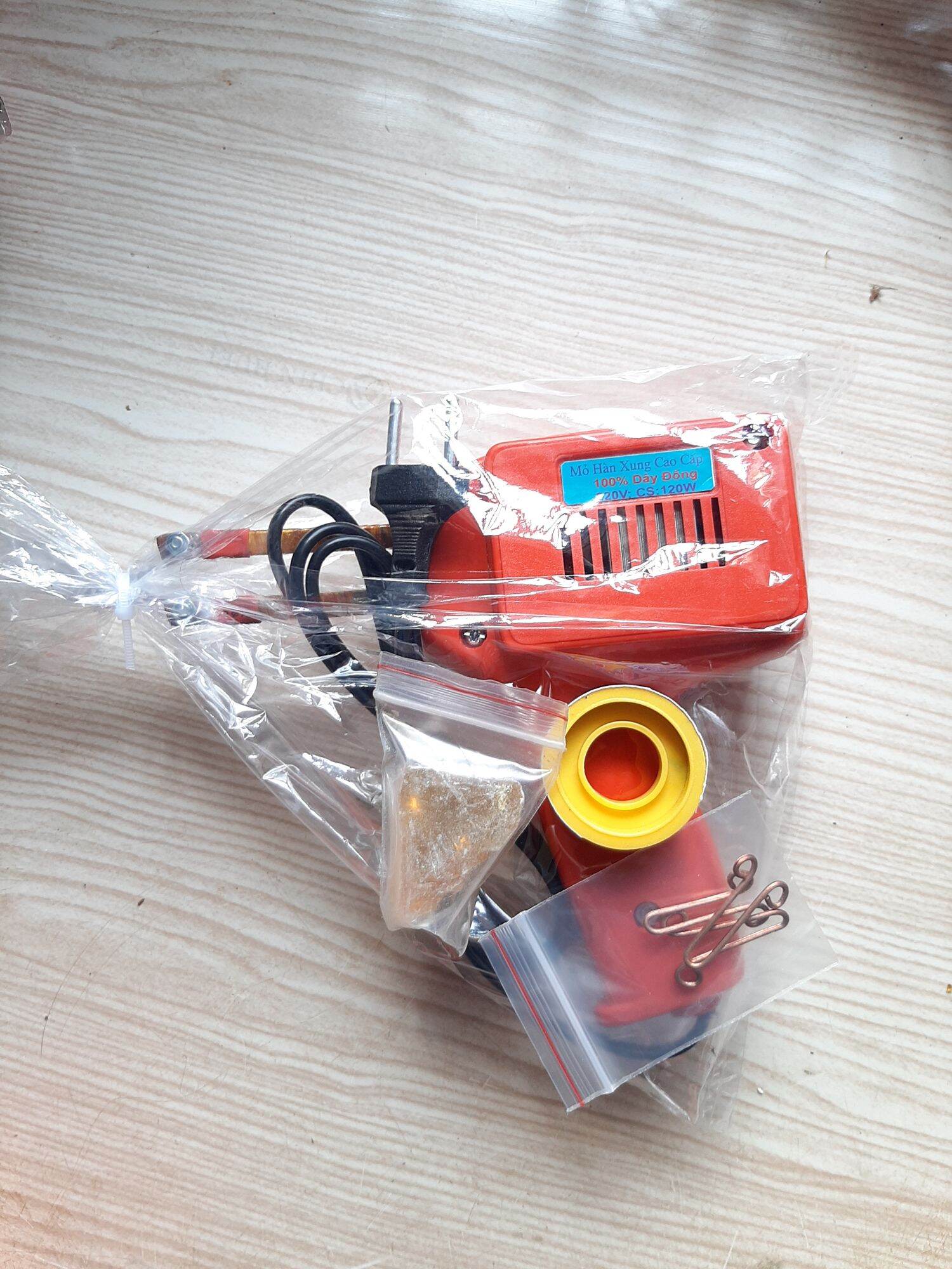 mỏ hàn xung 120w ( tặng thiếc hàn,nhựa thông,mỏ đồng)