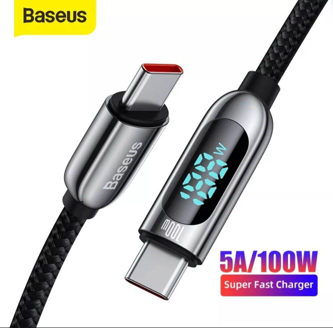 Cáp sạc PD type C 100w - 5A / Usb Type C 40W - 5A có màn hình hiển thị công suất sạc. Dây dù chống gãy, hổ trợ sạc nhanh cho laptop và smartphone.