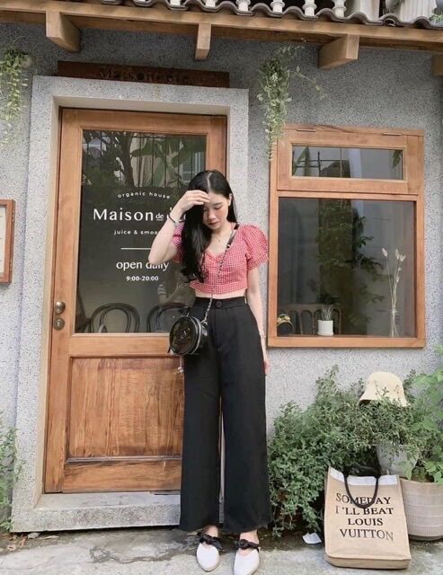 Quần culottes đũi xuông dài_N009