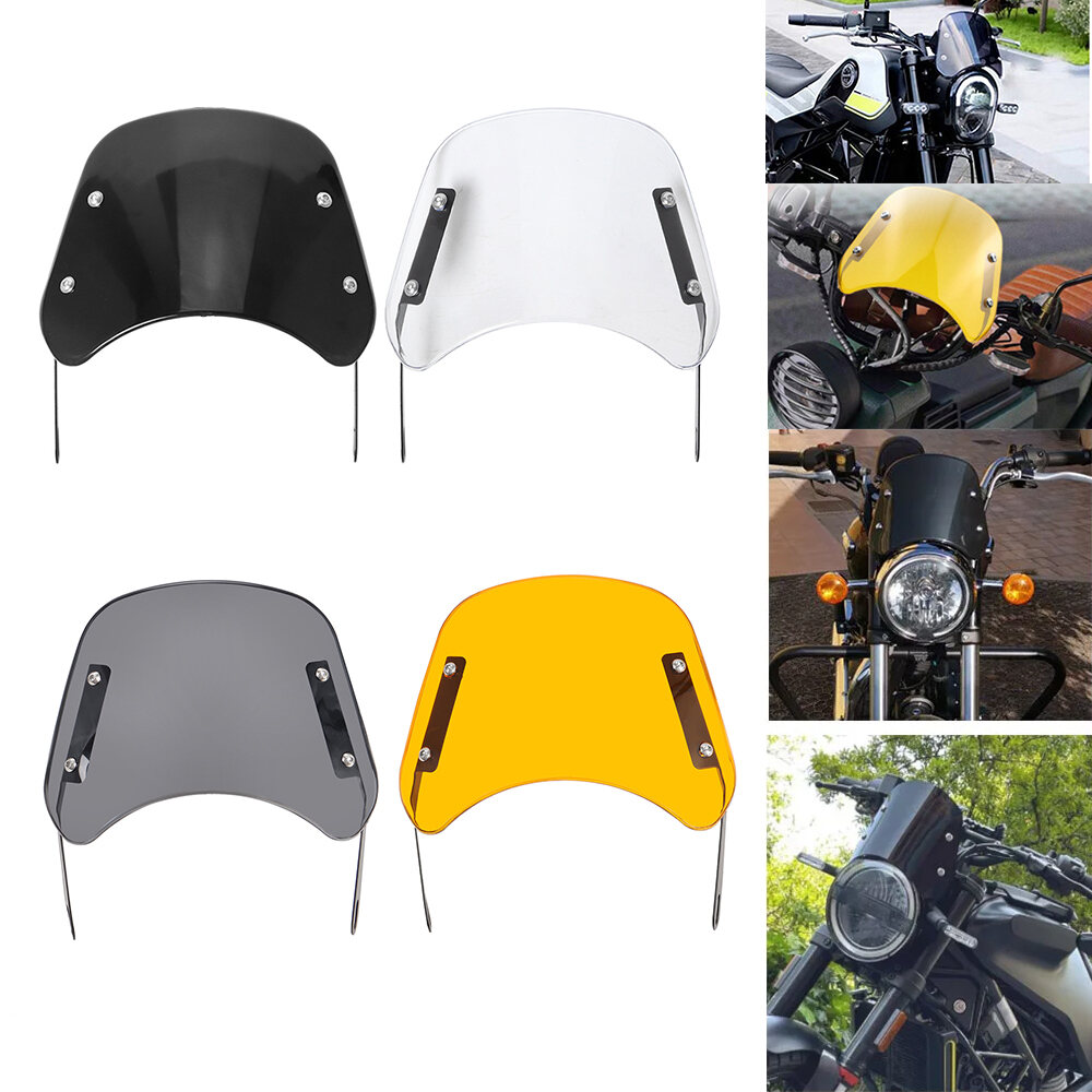 Đa Năng Kính Chắn Gió Xe Máy Làm Lệch Hướng 4 Màu ABS + Chất Liệu Kim Loại Cho Harley Honda Yamaha Kawasaki Suzuki Cafe Racer