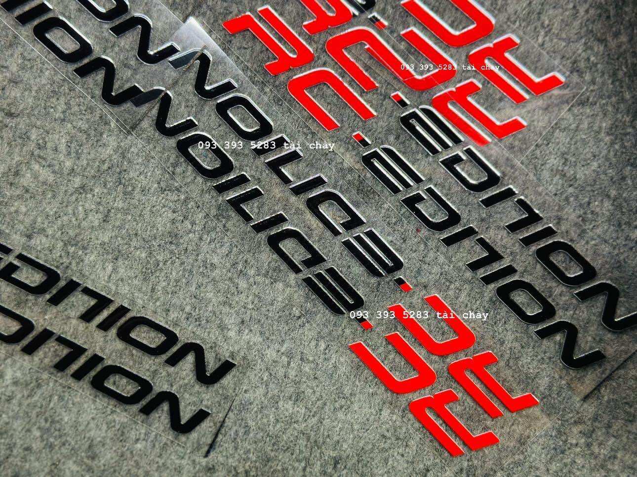 [ 1 CẶP ] TEM DECAL RC-EDITION ĐỎ ĐEN DÀI 18 CM DÁN TRANGTRI XE